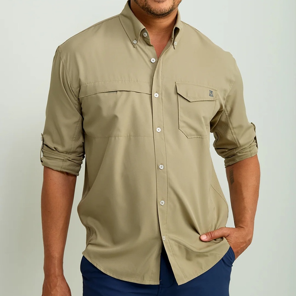 HUK Tide Point Button Down Overland Trek L